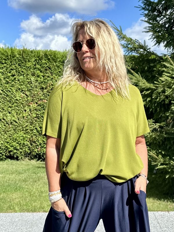 Tshirt Kaila pistache maille fine – Image 2