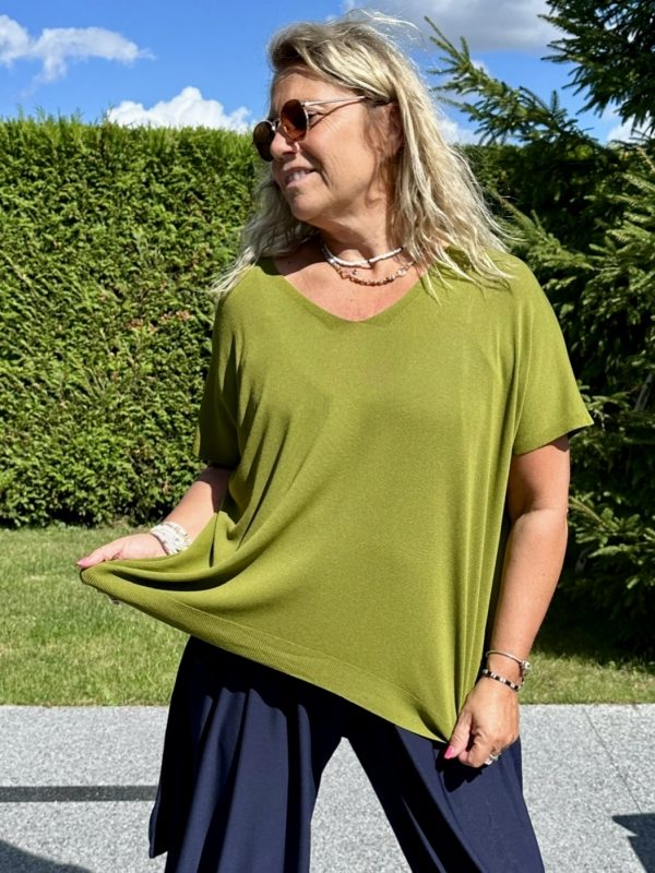 Tshirt Kaila pistache maille fine