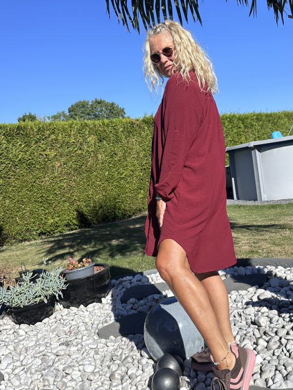 Tunique robe Kayla bordeaux – Image 9