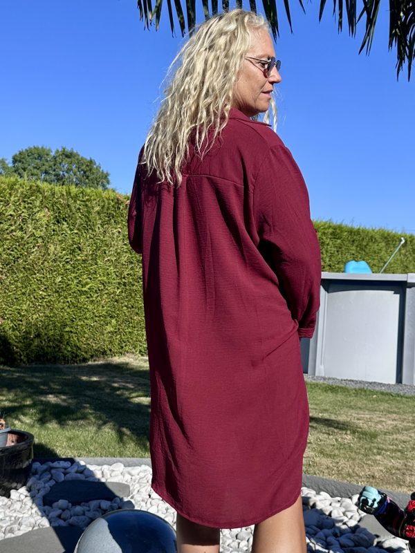 Tunique robe Kayla bordeaux – Image 7