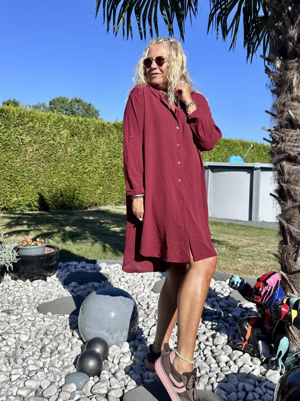 Tunique robe Kayla bordeaux – Image 8