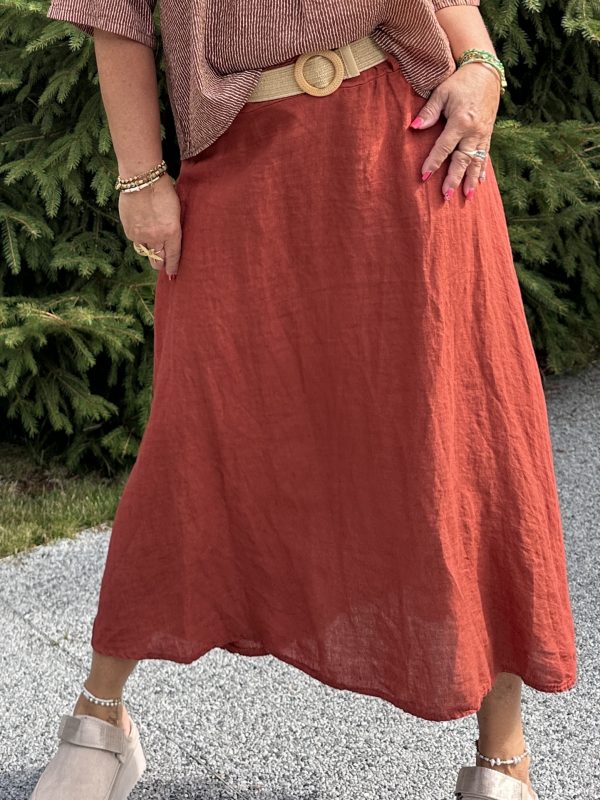 Jupe Alvina lin rouille – Image 2