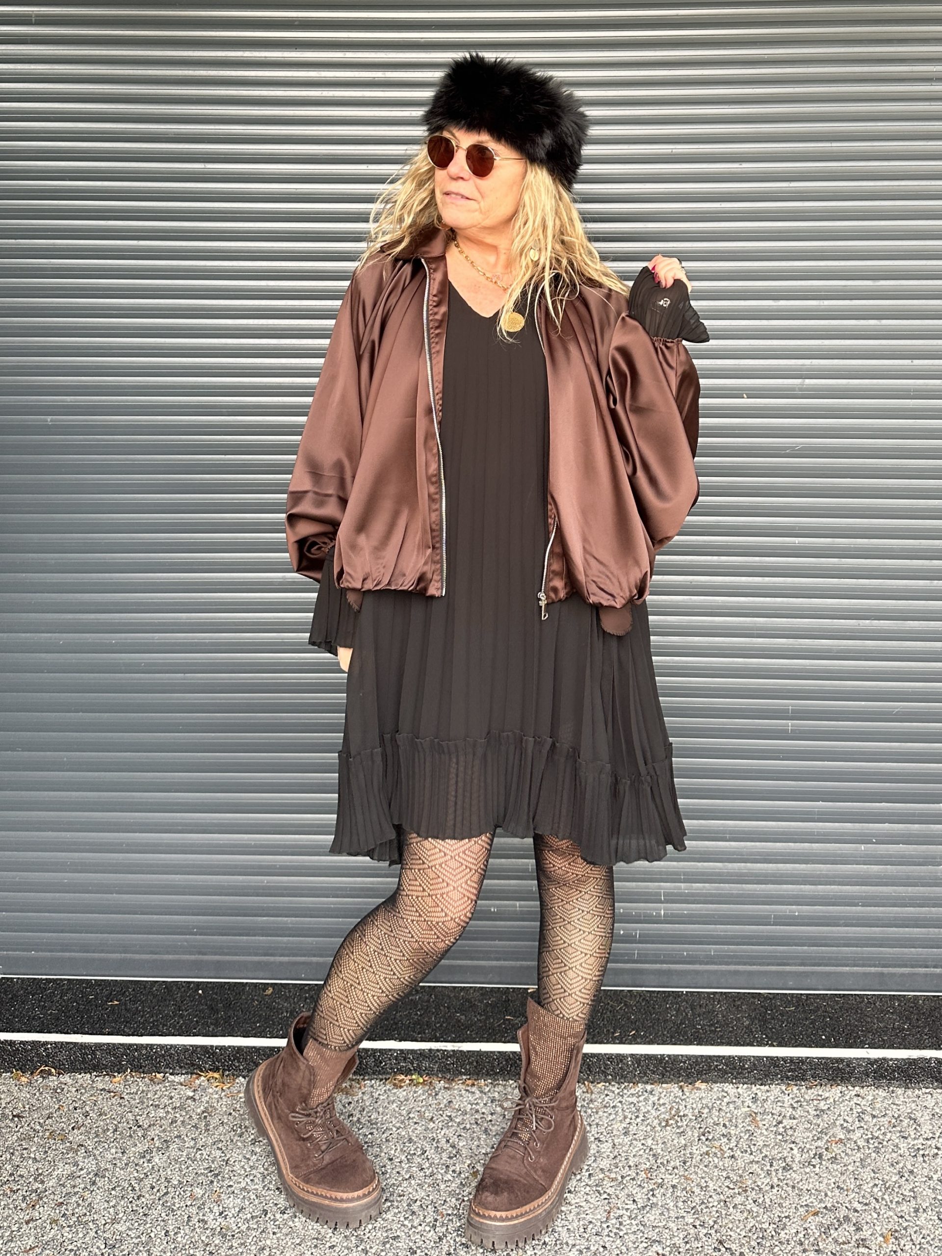 Veste Sallie choco satinée – Image 2