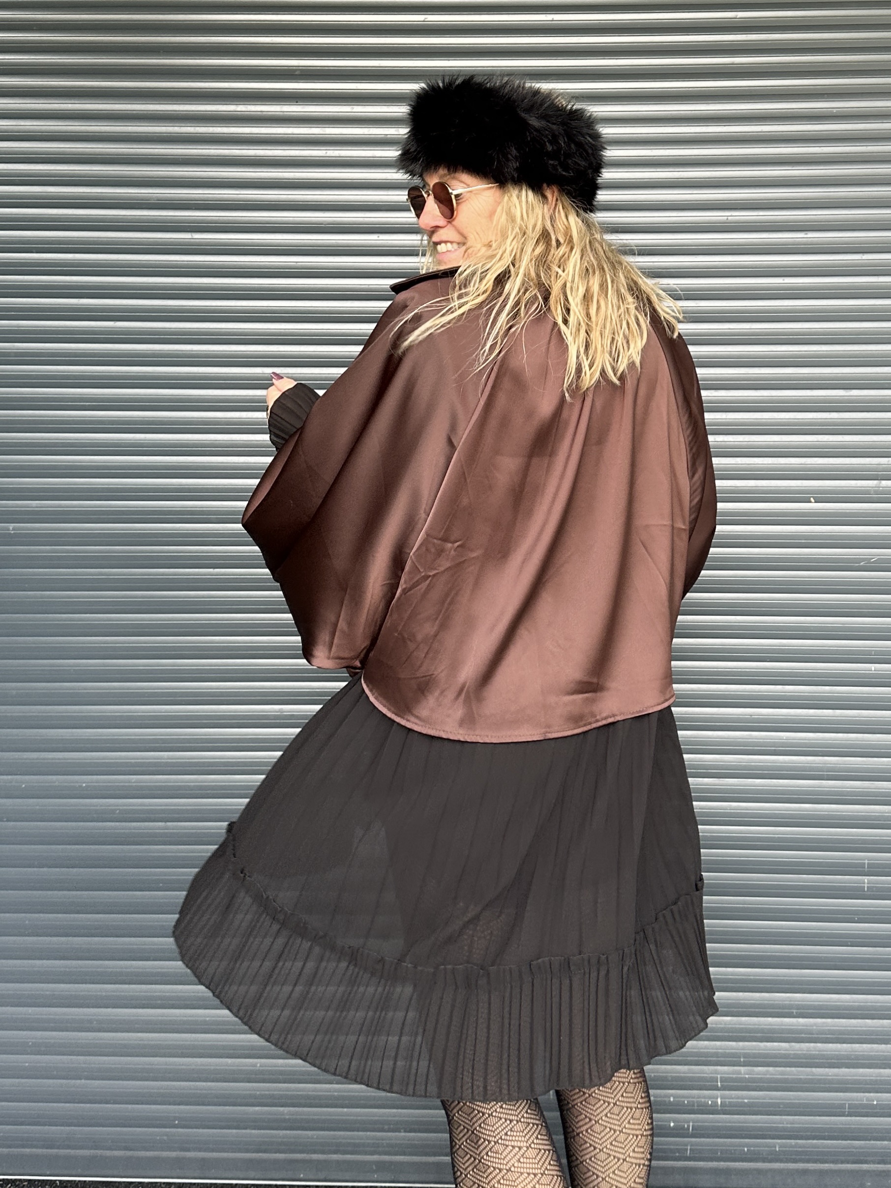Veste Sallie choco satinée – Image 3