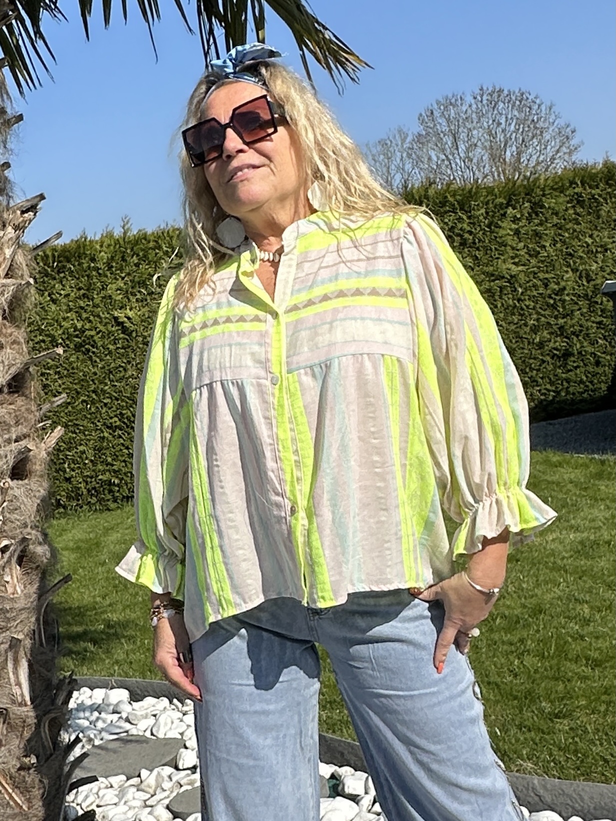 Blouse Kayla rayée fluo – Image 3