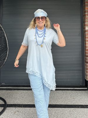 T-shirt Mia asymétrique bleu