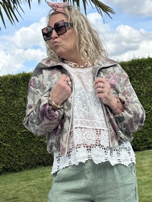 Veste Lilas fleurie