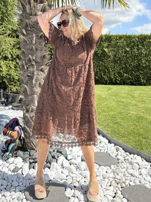 Robe Léa Dentelle choco