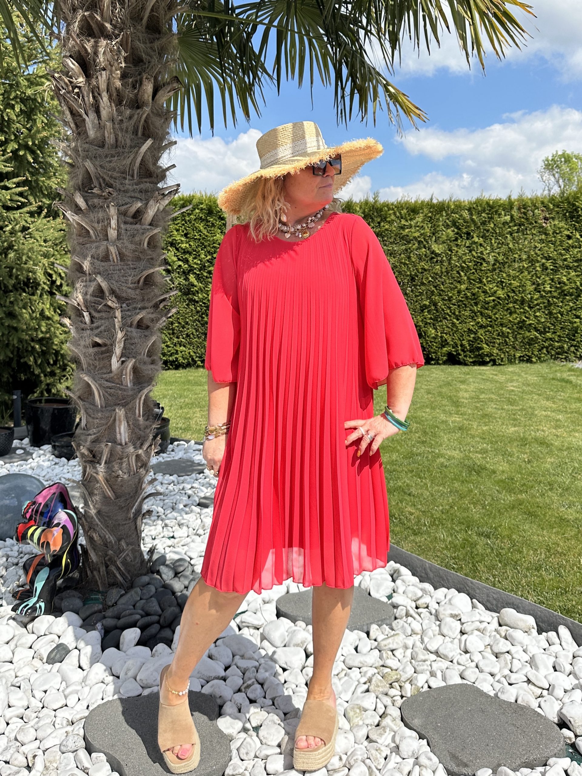 Robe Emma fluide cerise – Image 3