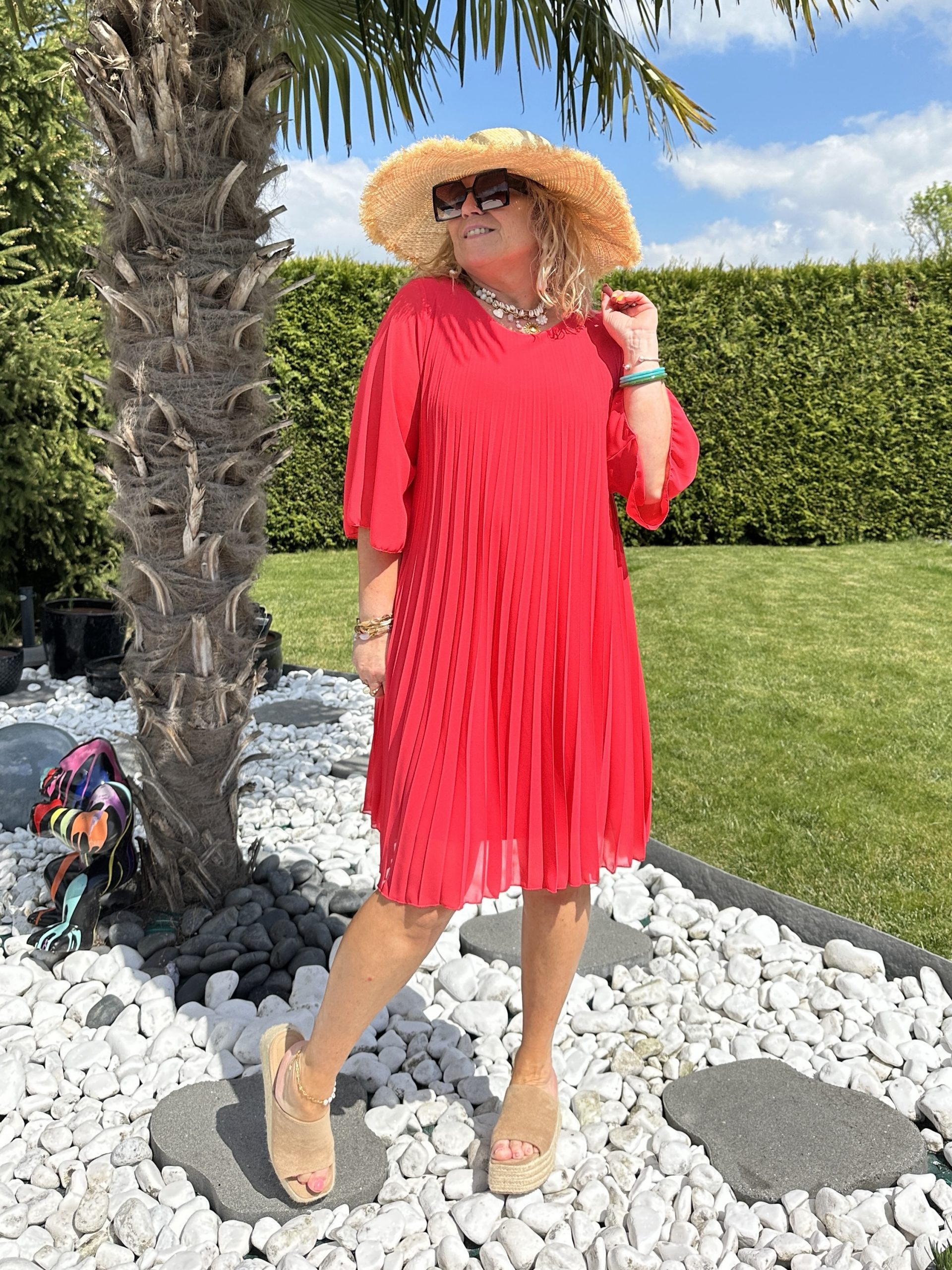Robe Emma fluide cerise – Image 5