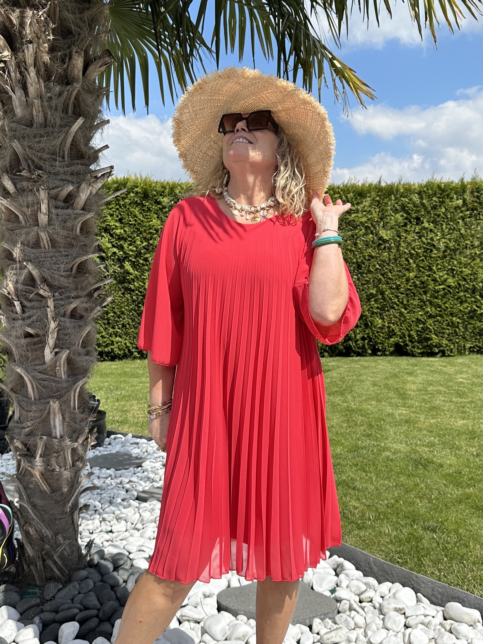 Robe Emma fluide cerise – Image 4