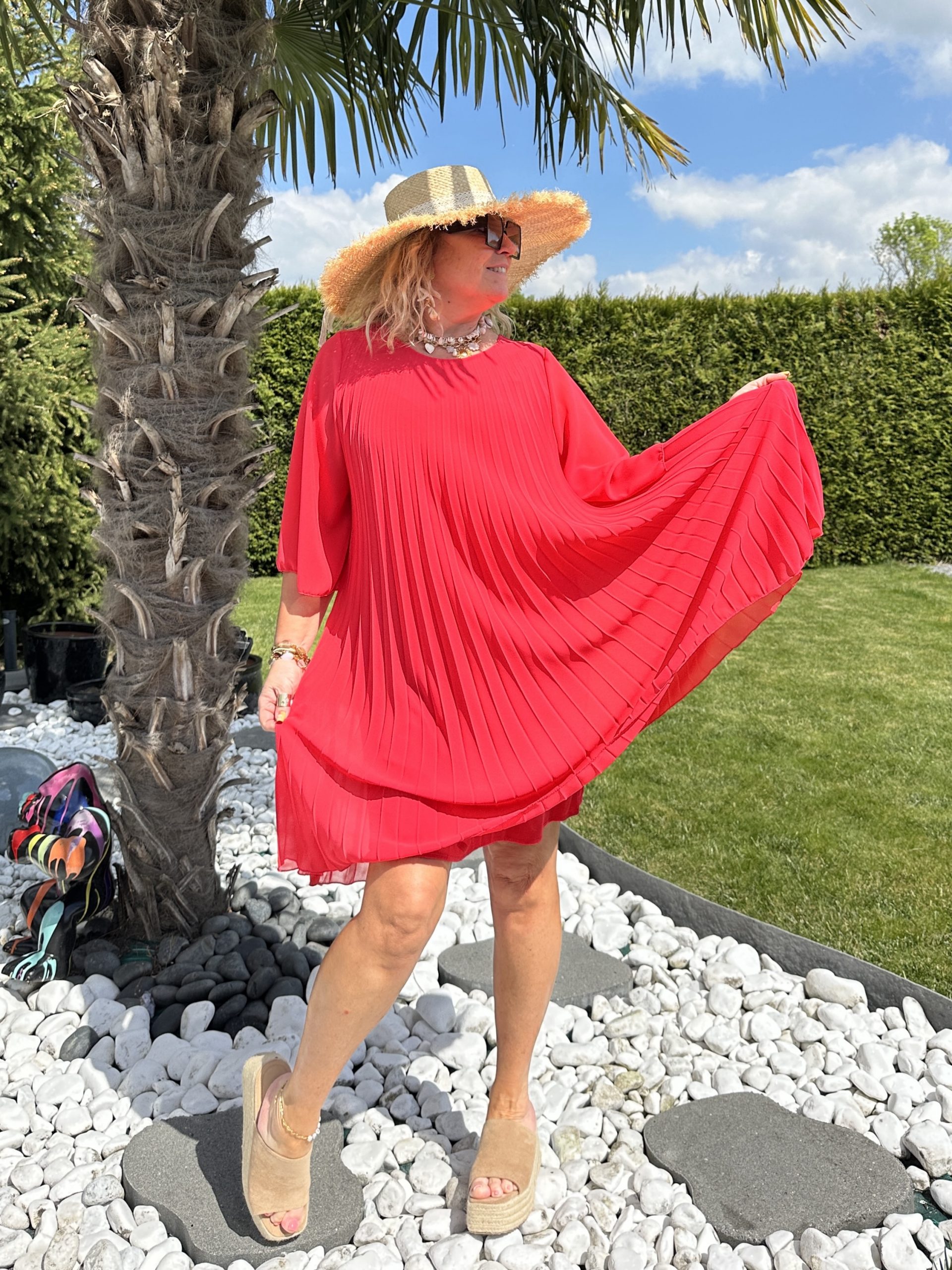 Robe Emma fluide cerise