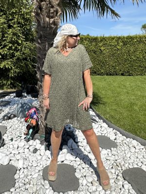 Robe Sissi kaki dentelle