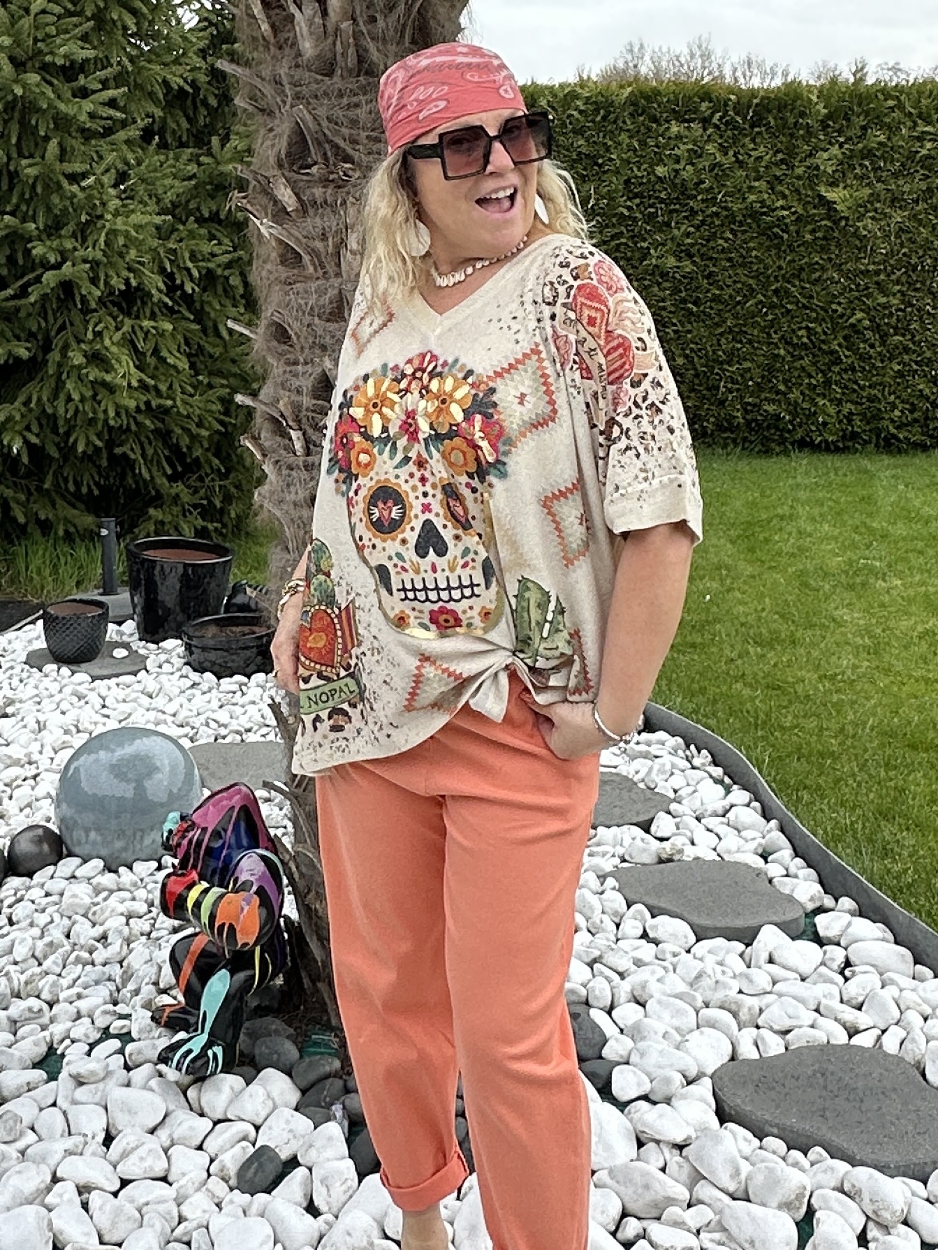 T-shirt Albi crâne fleuri – Image 6