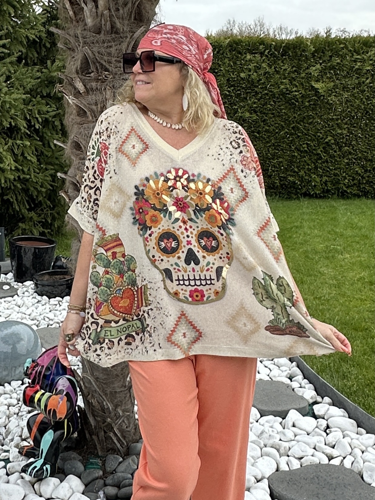 T-shirt Albi crâne fleuri – Image 7