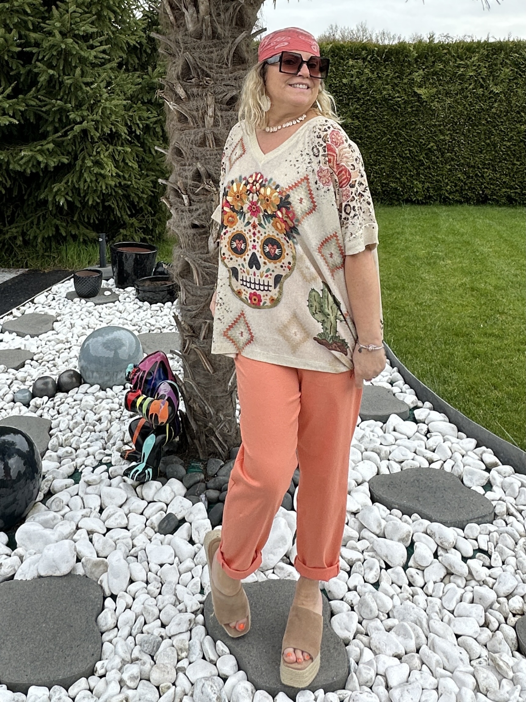 T-shirt Albi crâne fleuri – Image 4