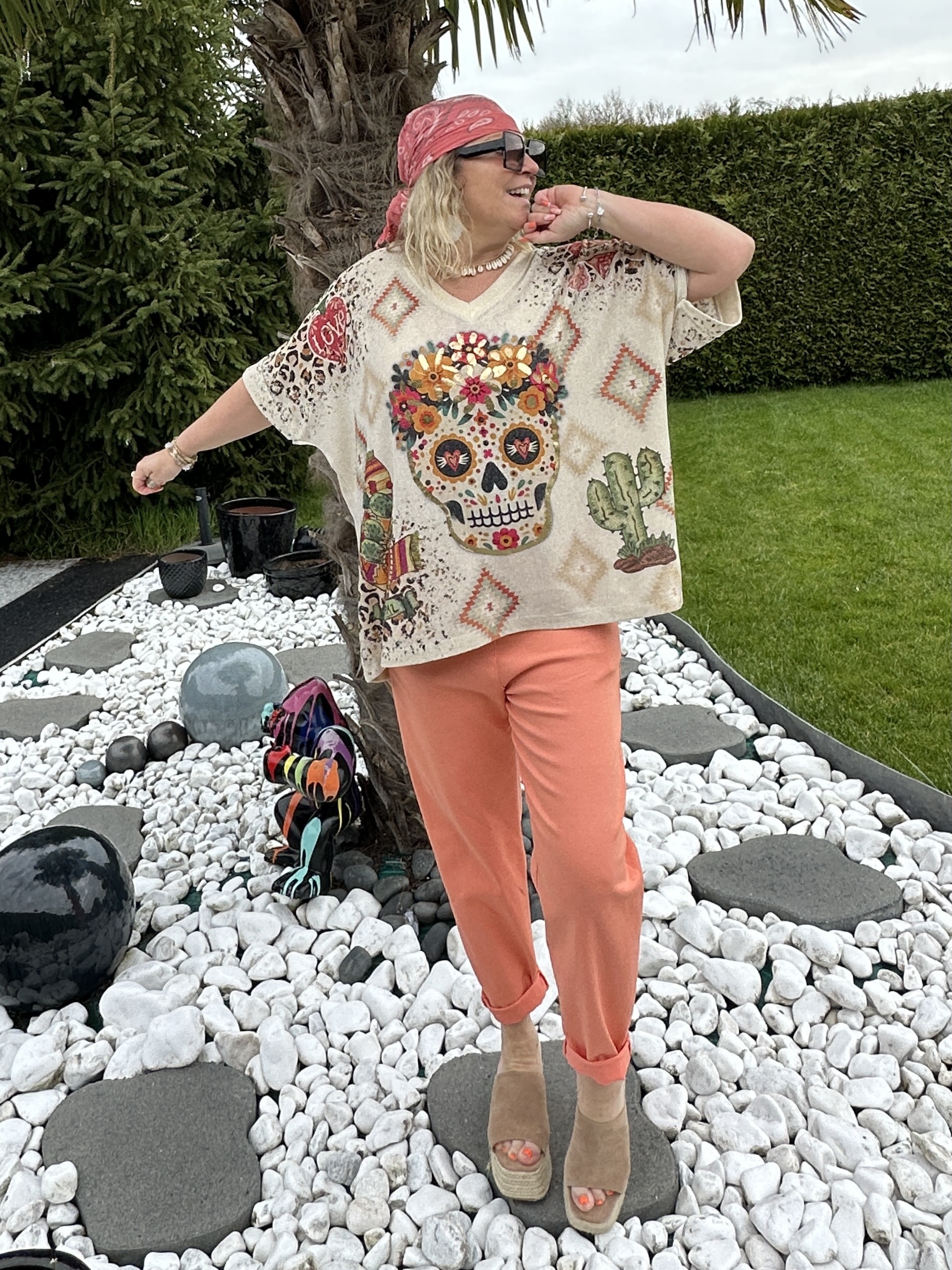 T-shirt Albi crâne fleuri – Image 5