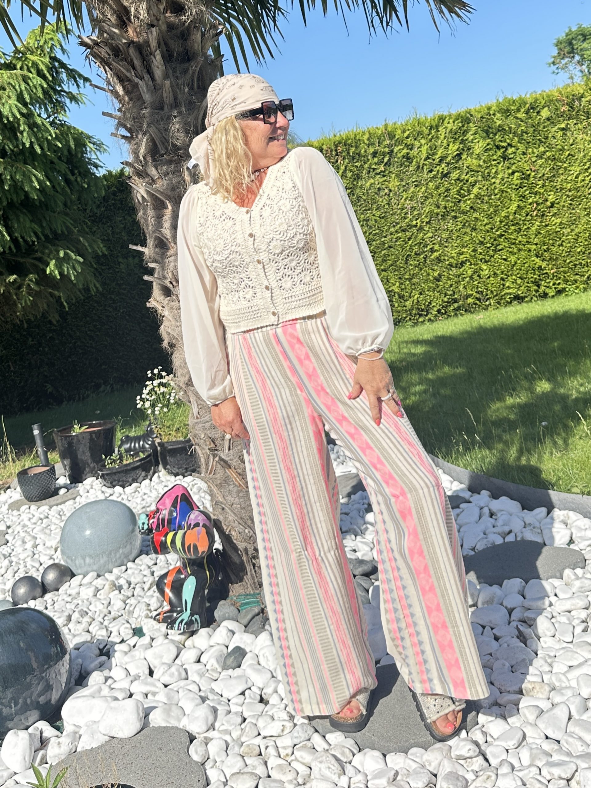Pantalon Willow rayé fluo – Image 2