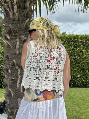 Gilet Abby crochet blanc
